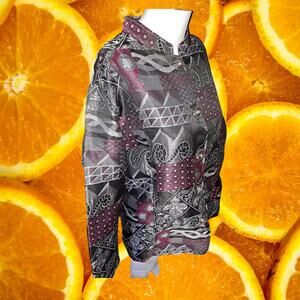 Tudor Court Button Up Black Gray and Maroon Tapestry Blazer Size‎ Large